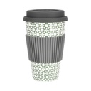 Termo pohár szilikon tetővel, zöld mozaik mintával - GATSBY