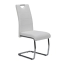 Textilbőr étkezőszék króm vázzal, fehér - BERGAME