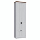 Tölgy egyajtós gardróbszekrény, 2 fiókkal, fehér - ENGLISH COTTAGE