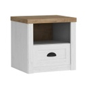 Tölgy éjjeliszekrény, fiókkal, fehér - ENGLISH COTTAGE