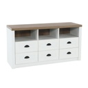 Tölgy komód, 6 fiókkal, fehér - ENGLISH COTTAGE