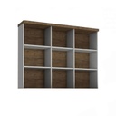 Tölgy polcos felsőszekrény komódhoz, 9 polcrésszel, fehér - ENGLISH COTTAGE