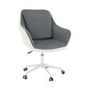Textilbőr-szövet forgószék, párnával, szürke-fehér - POOL