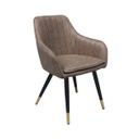 Textilbőr karfás étkezőszék, barna - ROME