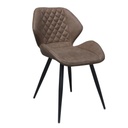 Textilbőr modern vonalú étkezőszék, díszvarrással, barna - VENISE