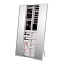 Tolóajtós tükrös ékszertartó állvány, fehér - COLPORTEUR