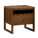 Tömörfa éjjeliszekrény, fiókkal, dió - NOIX