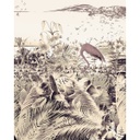 Trópusi növényvilágot és flamingót ábrázoló tapéta, 200x250 cm, szépia  - FLAMAND