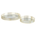 Tükrös kerek ékszertartó tálka szett, 2 db, arany - RINGS