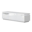 TV állvány LED világítással, fehér - SALENTO