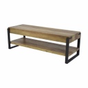 TV állvány, polccal, fekete-gumifa - CASCAIS