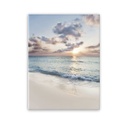 Üveg falikép, tengerparti naplemente, 50x70 cm, kék-narancssárga - CREPUSCULE