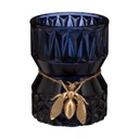 Üveg mécsestartó, méhecskével, sötétkék - JARDIN D'HIVER