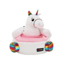 Unikornis alakú babzsákfotel, fehér-rózsaszín - LICORNE