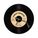 Üveg falióra, bakelit mintával - VINYL