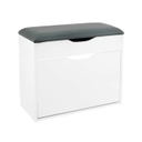 Ülőkés cipősszekrény nyitható fedéllel, fehér-szürke - SABOT