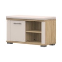 Ülőkés cipősszekrény, ülőpárnával, krémszínű-tölgy - LA CHESNAIS