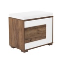 Ülőkés cipősszekrény, ülőpárnával, fehér-dohánytölgy - PABLO