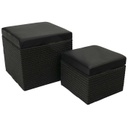 Ülőkés tároló szett, 2 db, fekete - BOSTON
