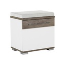 Ülőkés cipősszekrény, ülőpárnával, fehér-tölgy - NEBRASKA