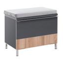 Ülőkés cipősszekrény, antracit-tölgy - BISE