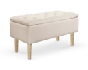 Ülőkés tároló pad fa lábakkal bézs, 80 cm - RANGETOUT