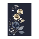 Üveg falikép, rózsák, 50x70 cm, kék-arany - NOCTURNE