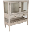 Üvegajtós tálalószekrény pohár és bortartóval - SMOKEY