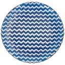 Üveg tányér, hullám mintával, 21 cm, sötétkék - CHEVRON