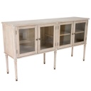 Üvegajtós tálalószekrény, antikolt, nyírfa - SMOKEY