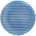 Üveg tányér, hullám mintával, 28 cm, sötétkék - CHEVRON