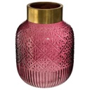 Üveg váza arany peremmel, rózsaszín - GRAPPE