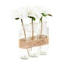 Üveg váza rózsákkal, 3 részes - TRIOFLEUR