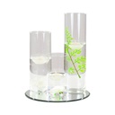 Üveg váza szett úszógyertyával, virággal - TRIOFEUILLE