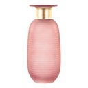 Üveg váza, arany díszítéssel, púderrózsaszín - OPALINE