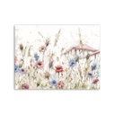 Vászon falikép, kék virágos rét, 85x113 cm, krémszínű - LES SIMPLES