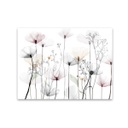 Vászon falikép, színes mákvirágok, 85x113 cm, fehér - EPHEMERES
