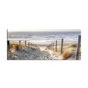 Vászon falikép, út a tengerpartra, 30x95 cm, barna - VERS LA MER