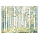 Vászon falikép, absztrakt erdő, 85x113 cm, világoszöld - BOULEAUX