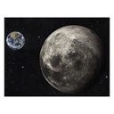 Vászon falikép, Hold és Föld, 75x100 cm, fekete - TERRE ET LUNE