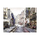 Vászon falikép, párizsi utca, 60x80 cm, világosbarna-lila - RUELLE