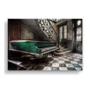 Vászon falikép, zongora, 85x113 cm, szürke-zöld - PIANO
