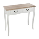 Vintage stílusú konzolasztal, 2 fiókkal, fehér - VENISE