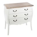 Vintage stílusú komód, 3 fiókkal, fehér - VENISE