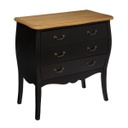 Vintage stílusú komód, 3 fiókkal, fekete - VENISE
