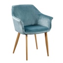 Velúrszövet karfás étkezőfotel, bükk lábbal, világoskék - ACER