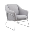 Világosszürke szövetfotel, fém szerkezettel - FUTURISTE