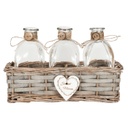 Vázaszett fonott kosárban 3db-os - PROVENCE