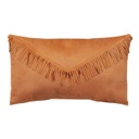 Velúr díszpárna, rojtokkal, 50x30, barna - SQUAW