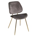 Velúr étkezőszék, arany lábakkal, sötétszürke - PRECIEUX